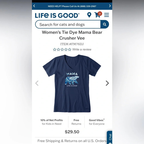 Women's Tie Dye Mama Bear Crusher Tee in blue size small NWT - Picture 2 of 7